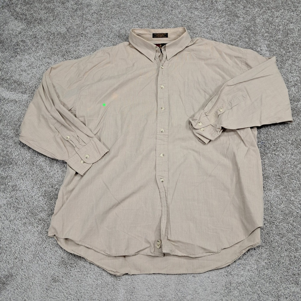 Croft & Barrow Corporate Casuals Mens‎ XL Tan Cotton Button Down Shirt